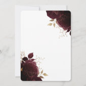 Burgundy Wine Glass Burgundy Rozen Bridal Luncheon Kaart (Achterkant)