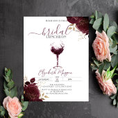 Burgundy Wine Glass Burgundy Rozen Bridal Luncheon Kaart
