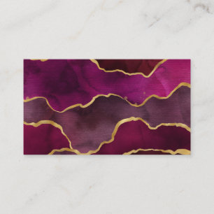 Burgundy Wine Red Abstract Waterverf Pattern Visitekaartje
