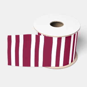 Burgundy Witte Strepen Naadloos Patroon Grosgrain Lint
