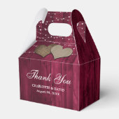 Burgundy Wood String Lights Weddenschap Bedankt Bedankdoosjes (Achterkant)