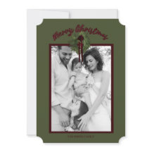 Burgundy Wreath Personalized Christmas Card