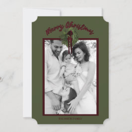 Burgundy Wreath Personalized Christmas Card Save The Date