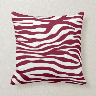 Burgundy Zebra Animal Print Kussen