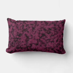Burgundy Zwart Cubisme Abstract Patroon Kussen