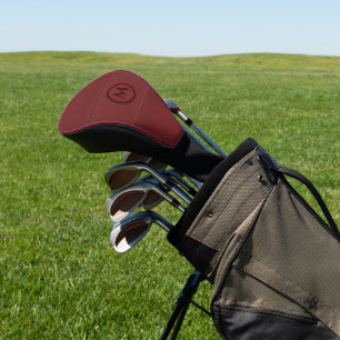 Burgundyrode leren afbeeldingsprint met aangepaste golfheadcover