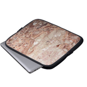 Burgundyrode Stoney Pebble Marmer afwerking Laptop Sleeve
