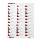 Burgundyrood en blozend roze bloemrijke elegantie etiket (Full Sheet)