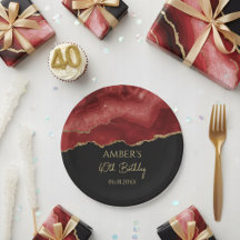 Burgundyrood Gouden Glitter Abstract Waterverf