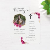 Burguny Blossom Photo Memorial Prayer Cards (Bureau)