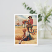Buried Treasure Pirate Briefkaart (Staand voorkant)