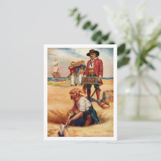 Buried Treasure  Pirate Briefkaart (Staand voorkant)
