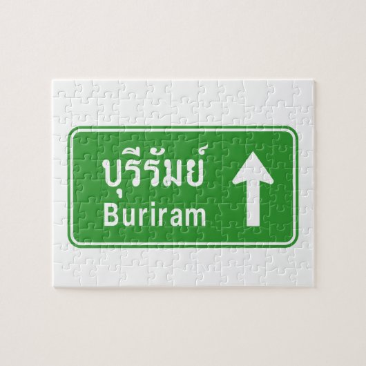 Buriram Ahead ⚠ Thai Highway Traffic Sign ⚠ Legpuzzel (Horizontaal)