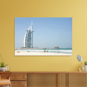Burj Al Arab from Sunset Beach, Dubai Canvas Afdruk (Insitu (Woonkamer))