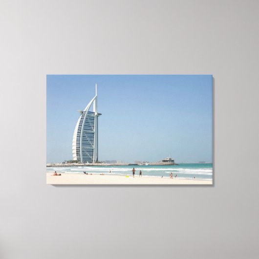 Burj Al Arab from Sunset Beach, Dubai Canvas Afdruk (Voorkant)