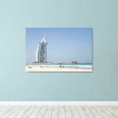 Burj Al Arab from Sunset Beach, Dubai Canvas Afdruk (Insitu (Houten vloer))
