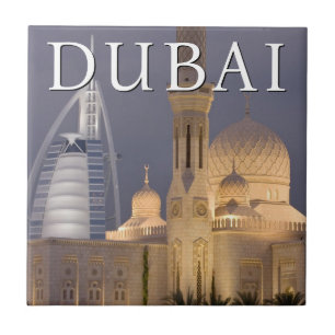 Burj al Arab Moskee in de avond Dubai Tegeltje