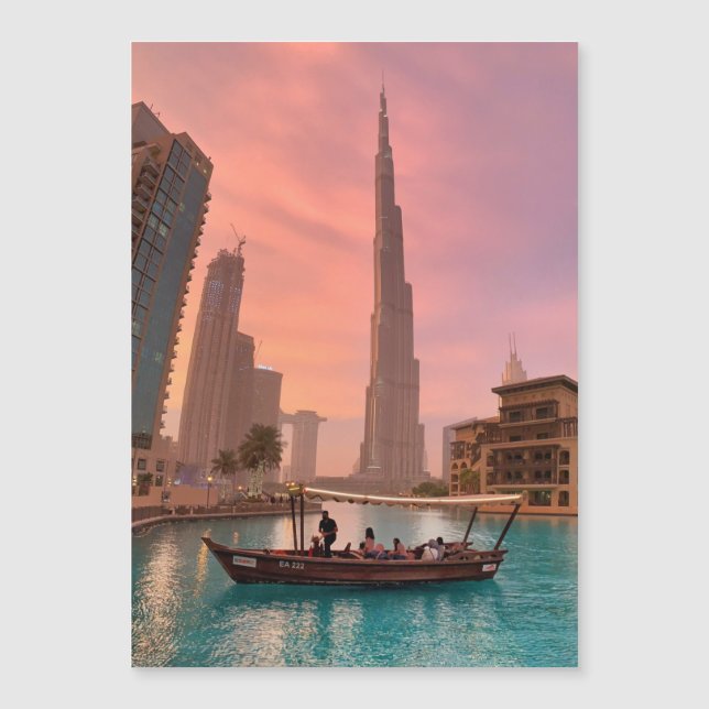 Burj Khalifa Boat Lake Cityscape (Voorkant)