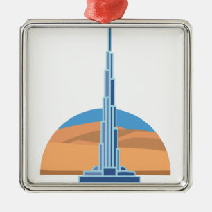 Burj Khalifa Dubai Metalen Ornament