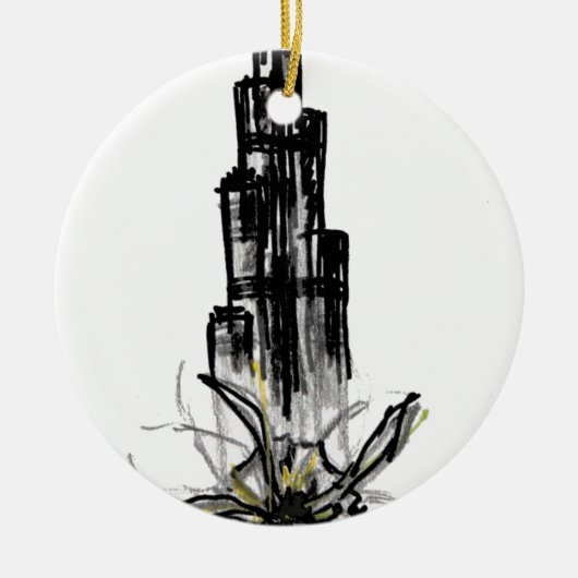 burj khalifa keramisch ornament (Voorkant)