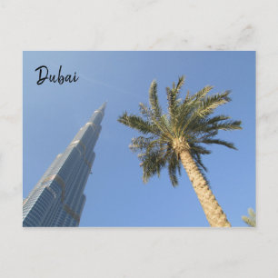 burj khalifa palmboom briefkaart