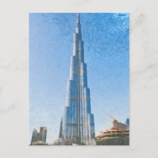Burj Khalifa, schilderij in Dubai Briefkaart (Voorkant)