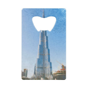 Burj Khalifa, schilderij in Dubai Kredietkaart Flessenopener