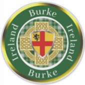 Burke Irish Shield & Celtic Cross Persoonlijk Sticker (Voorkant)