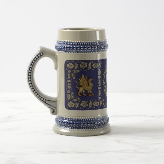 Burke Irish Shield Griffin Stein Bierpul (Links)
