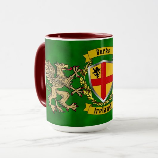 Burke Irish Shield & Griffins Persoonlijk Mok (Voorkant links)