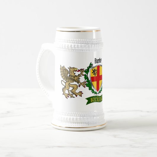 Burke Irish Shield Personalized Bierpul (Voorkant links)
