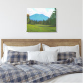 Burke Mountain Stretched Canvas Print (Insitu (Slaapkamer))
