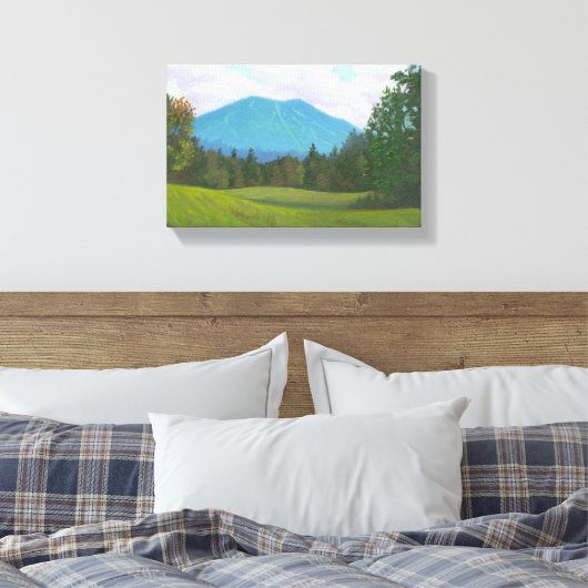 Burke Mountain Stretched Canvas Print (Insitu (Slaapkamer))
