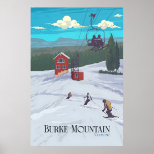 Burke Mountain Vermont Skigebied Reisposter Poster