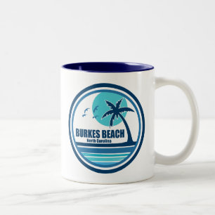 Burkes Beach South Carolina palmbomen Tweekleurige Koffiemok