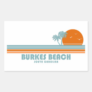 Burkes Beach South Carolina Sun Palm Trees Rechthoekige Sticker