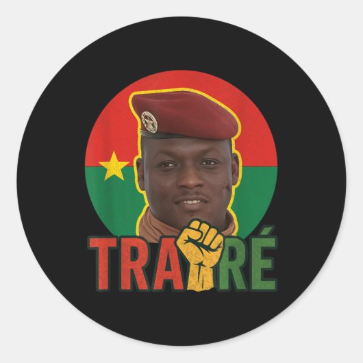Burkina Faso - Bravo Captain Ibrahim Traoré _ Thom Ronde Sticker (Voorkant)