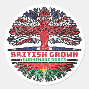 Burkina Faso Burkinabe - Brits - Groot - Brittanni Ronde Sticker