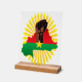 Burkina Faso Carte, drapeau et première révolution (Angle)