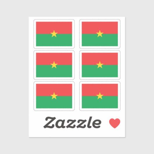 Burkina Faso Collectie pack van 6 Sticker (Vel)