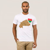 Burkina Faso Drapeau Coeur et carte T-shirt (Devant entier)