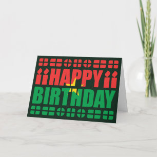 Burkina Faso Flag Birthday Card Kaart