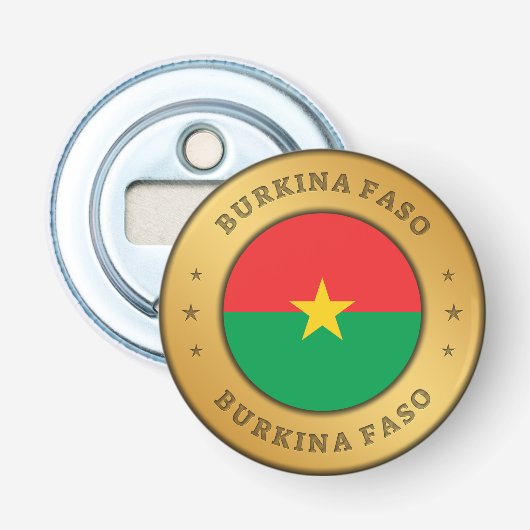 Burkina Faso Flag Button Flesopener (Voorkant)