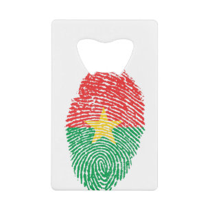 Burkina Faso Flag Fingerprint Country Pride Kredietkaart Flessenopener