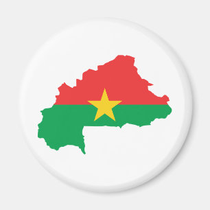 Burkina Faso Flag map BF Magneet