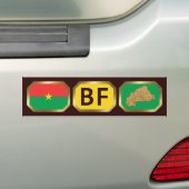 Burkina Faso Flag Map Code Bumpersticker (Op auto)