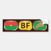 Burkina Faso Flag Map Code Bumpersticker (Voorkant)