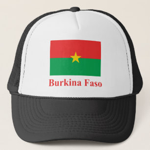 Burkina Faso Flag met naam Trucker Pet