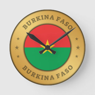 Burkina Faso Flag Ronde Klok