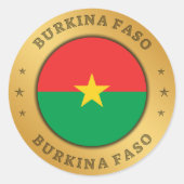 Burkina Faso Flag Ronde Sticker (Voorkant)